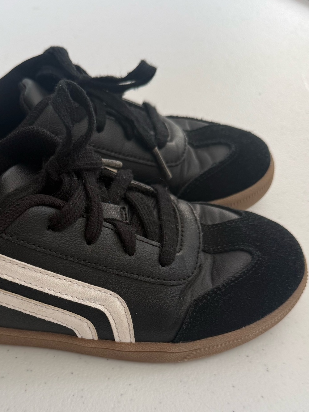 Cat & Jack Black Sneakers with White Stripes - Picture 2 of 5